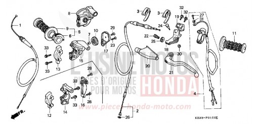 HEBELGRIFF/SCHALTER/ KABEL CR250RR de 1994